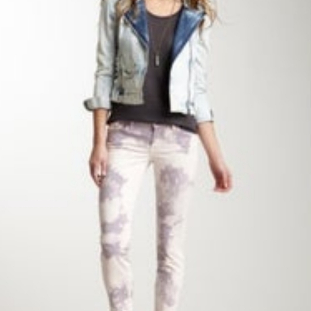 7FAM Mid‎ Rise Purple Tie Dye Jeans